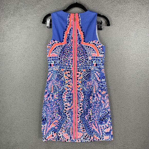 Lilly Pulitzer Mila Shift Dress Tic Tac Tile Engineered Size 2 Cotton Multicolor - Picture 2 of 10
